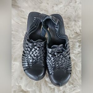 MIA Black Woven Clogs